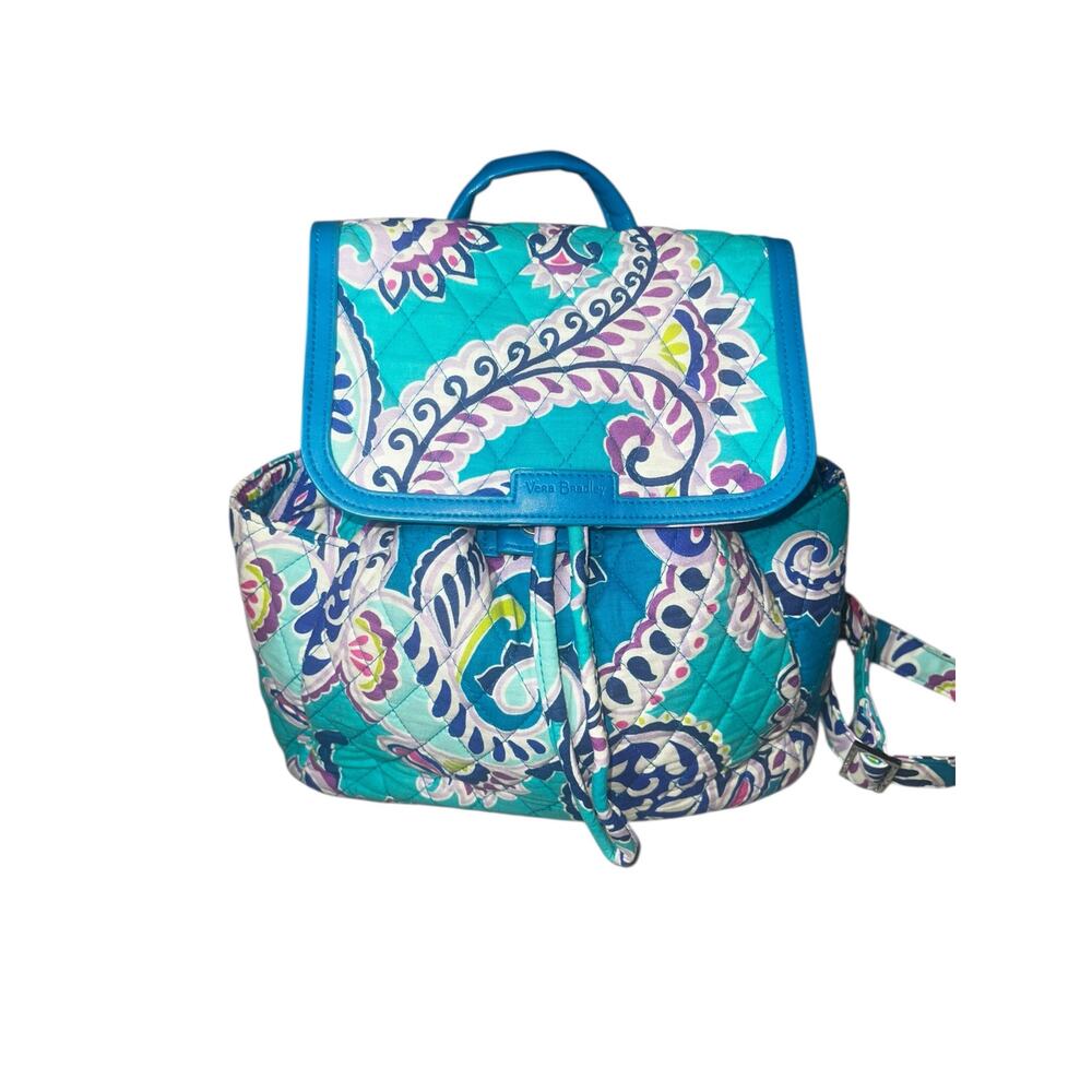 Vera Bradley Backpack Waikiki Blue  Teal Paisley Design for  Travel & Everyday